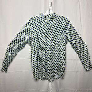 EP New York Golf Long Sleeve 1/4 Zip Pullover Wicking Diamond Stripe XL UV50